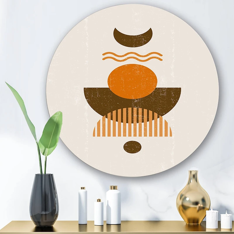Designart - Abstract Sun and Moon In Earth Tones