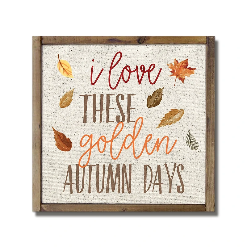 Golden Autumn Days Framed Wood Wall Hanging