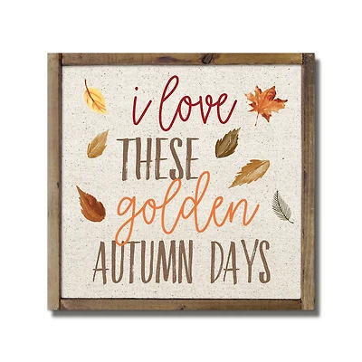 Golden Autumn Days Framed Wood Wall Hanging