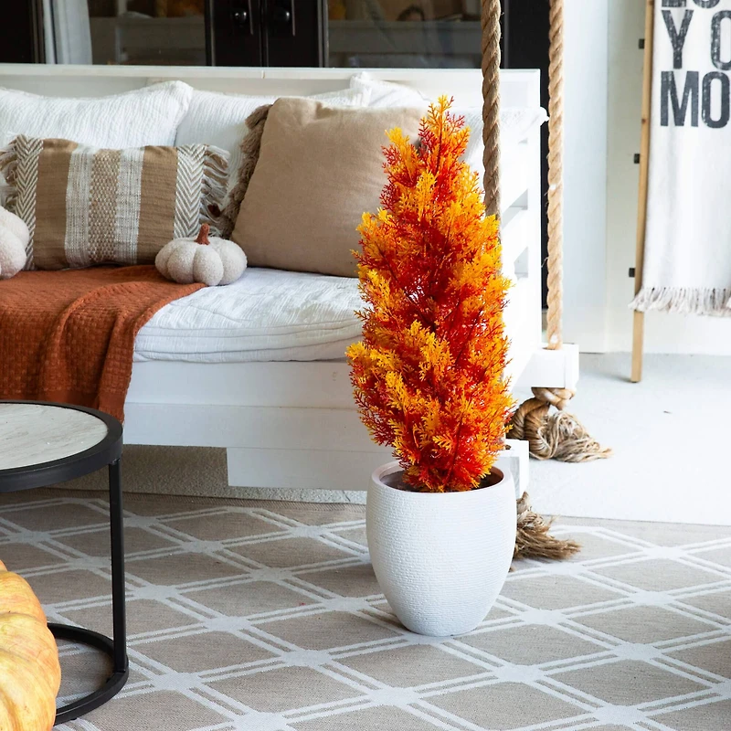 3ft. UV Resistant Autumn Artificial Fall Cedar Tree (Indoor/Outdoor)