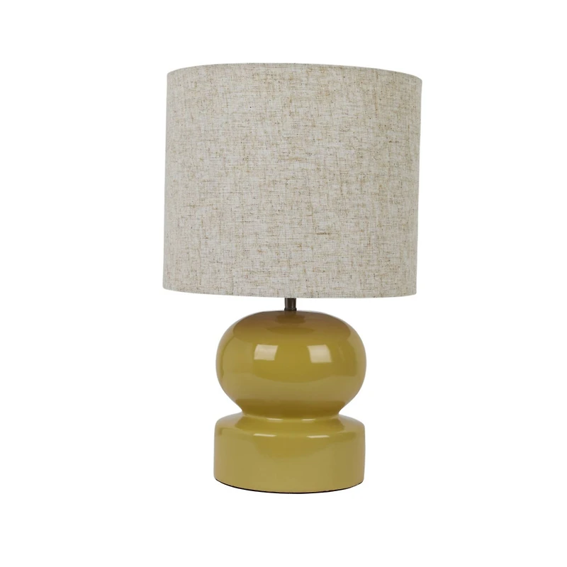 Hello Honey® 19" Green Modern Ceramic Table Lamp with Fabric Shade