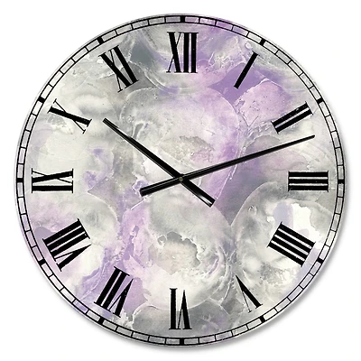 Designart 'Watercolor Minimal Purple Tones Iii Farmhouse Wall Clock