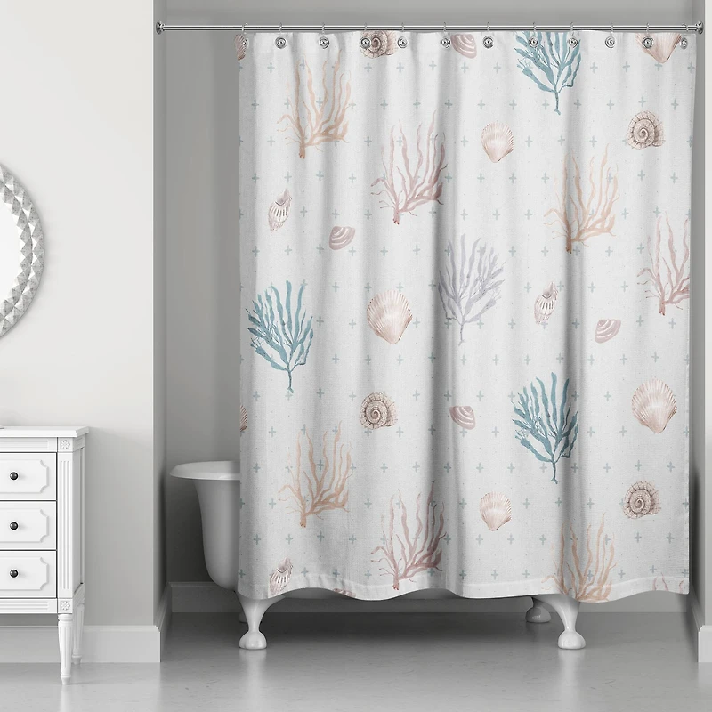Multi Shell Coral Shower Curtain