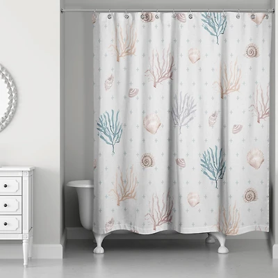 Multi Shell Coral Shower Curtain