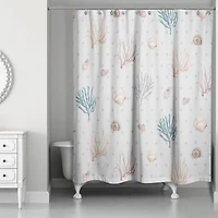 Multi Shell Coral Shower Curtain