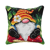 Orchidea Gnome Counted Cross Stitch Pillow Cover Kit