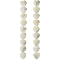 Natural White Shell Heart Beads, 10mm by Bead Landing™