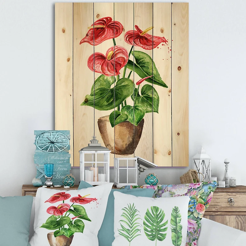 Designart - Anthurium Tailflower Or Flamingo Flower In The Pot