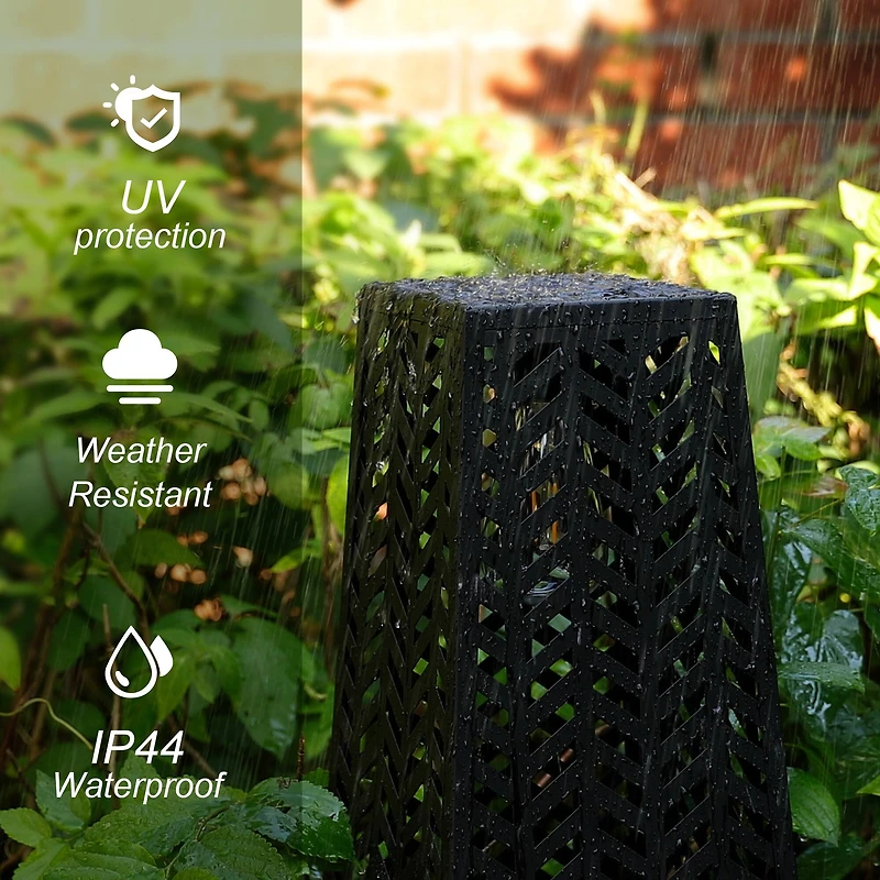 Glitzhome® 21.5" Metal Geometric Solar Powered Floor Lantern