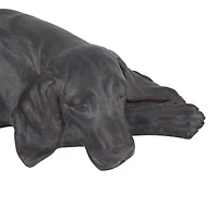 Black Modern farmhouse Dog Garden Sculpture, 23" x 13" x 6"