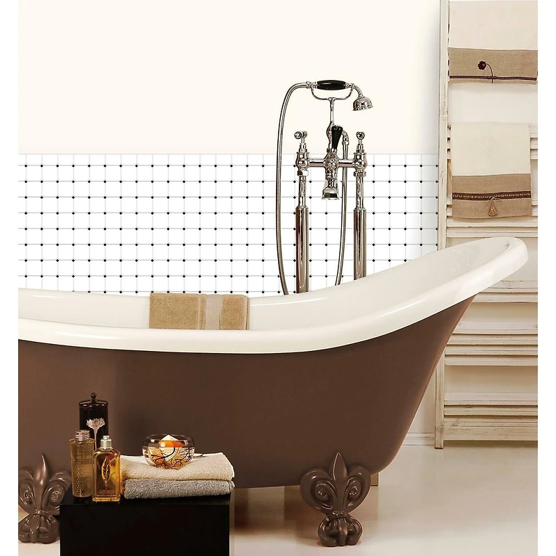 RoomMates Black & White Diamond Backsplash StickTiles®