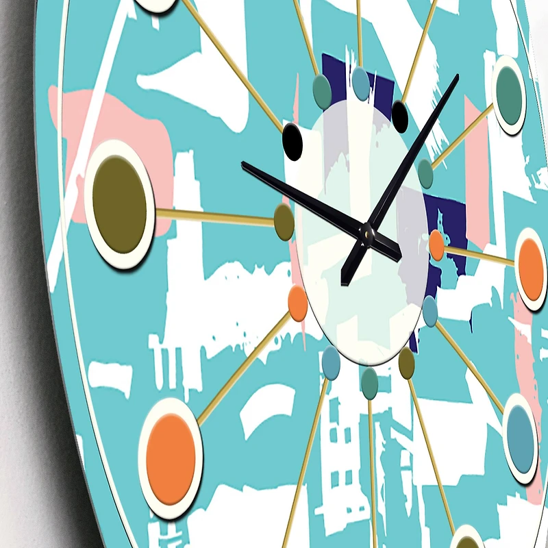 Designart 'Retro Artisan Abstract I Mid-Century Modern Wall Clock