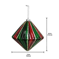 7.75" Jumbo Red, Green & Gold Shatterproof Diamond Ornament by Ashland®