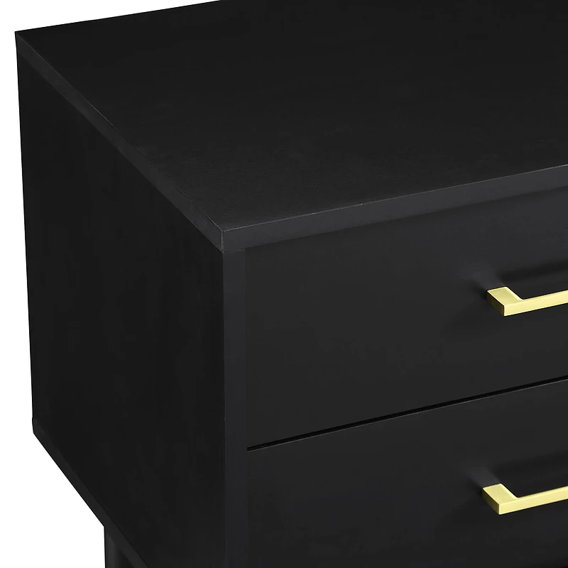 Walker Edison Black Modern Nightstand
