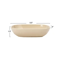 Hello Honey® 5.5" Cream & Black Floral Stoneware Dish, 4ct.