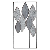 Silver Iron Leaves Wall Decoration