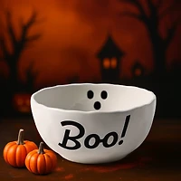 8.75" White Ghost Ceramic Bowl by Makery™