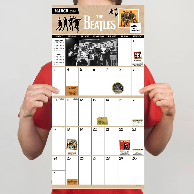 TF Publishing 2024 The Beatles: A Day in the Life Wall Calendar