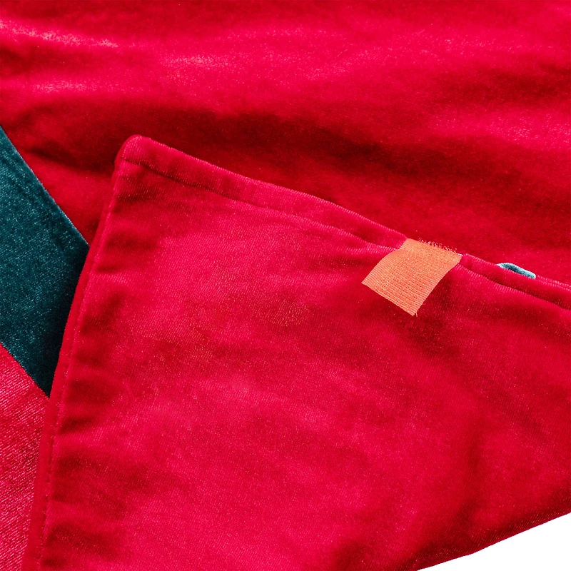 Glitzhome® 48"D Red Velvet Christmas Tree Skirt with Bows