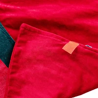 Glitzhome® 48"D Red Velvet Christmas Tree Skirt with Bows