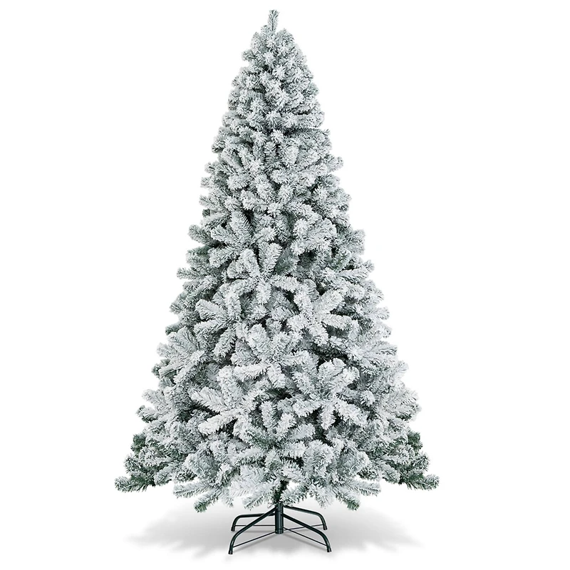Costway 7.5ft. Unlit Snow Flocked Artificial Christmas Tree