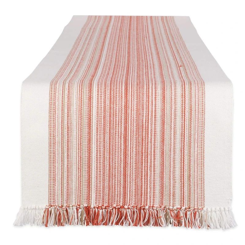 DII® 72" Pimento Striped Fringed Table Runner