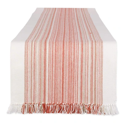 DII® 72" Pimento Striped Fringed Table Runner