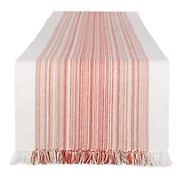 DII® 72" Pimento Striped Fringed Table Runner