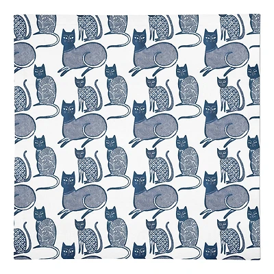 Blue Cat Pattern 10" x 10" Cotton Twill Napkin
