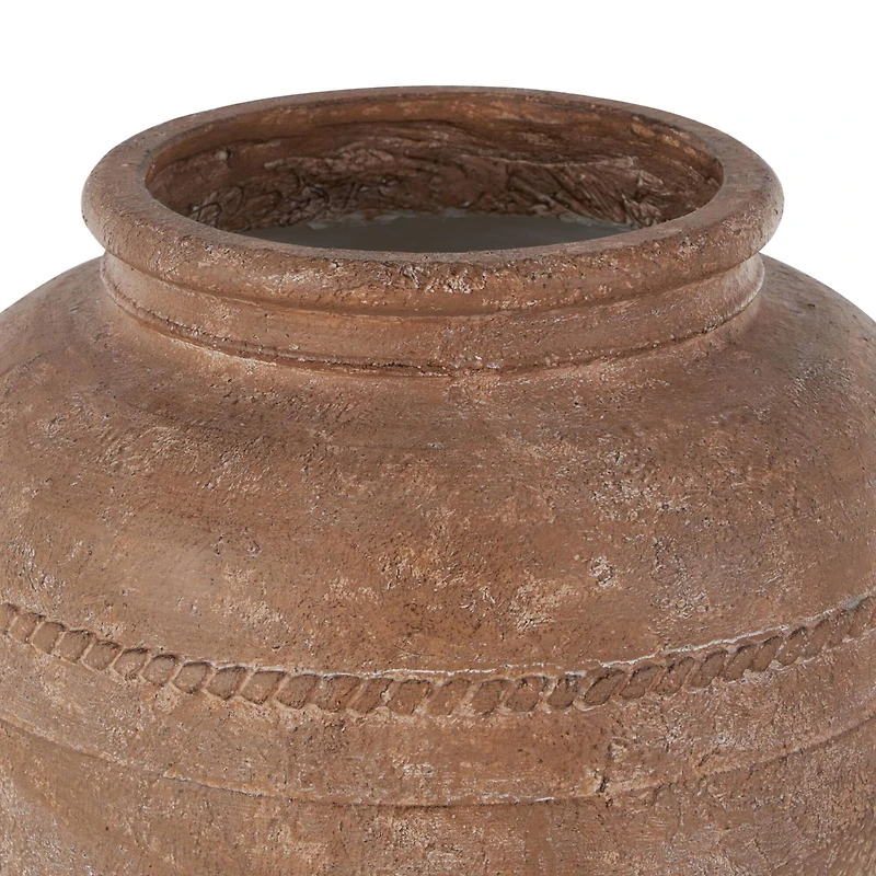 18" Brown Magnesium Oxide Mediterranean Inspired Vase