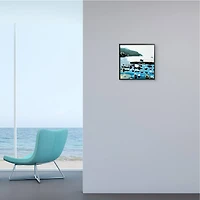 Stupell Industries Boating Docks at Lake Soft Edge Nautical Landscape Black Framed Wall Art