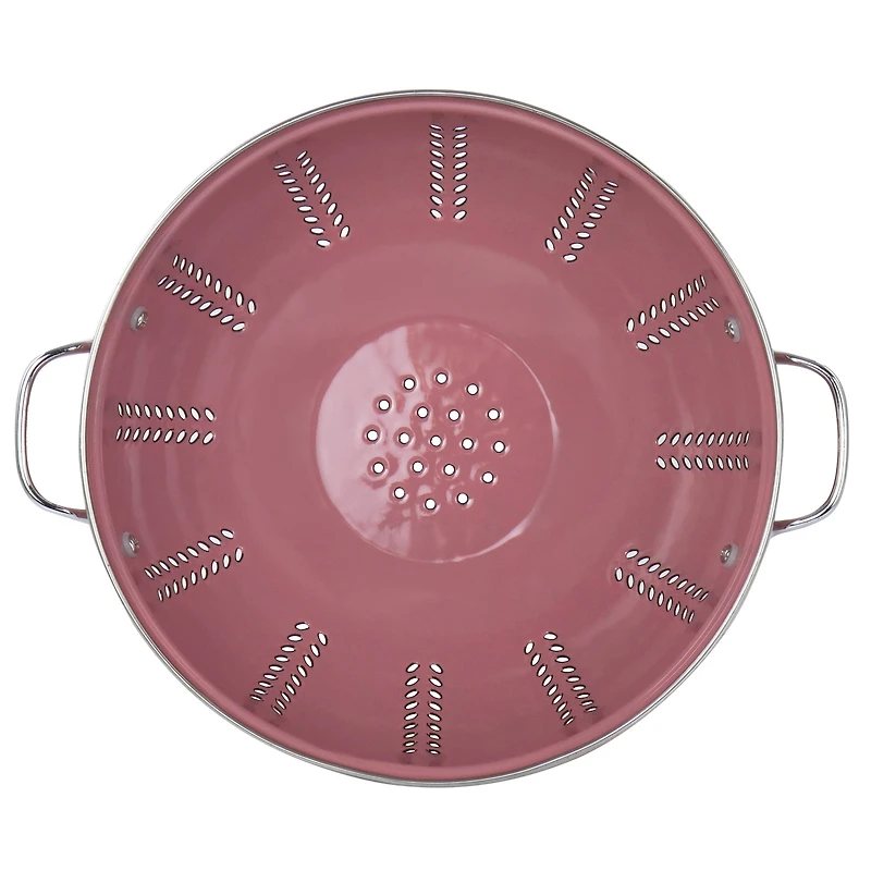 Gibson Home Plaza Cafe Red 4 Quart Enamel Colander