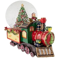 Elf Train Musical Christmas Snow Globe - 8"
