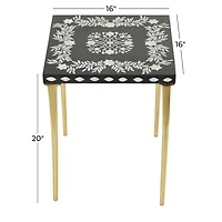 20" Gold Eclectic Aluminum Accent Table