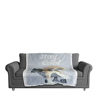 Stay Cool Dog On Skateboard 50" x 60" Coral Fleece Blanket