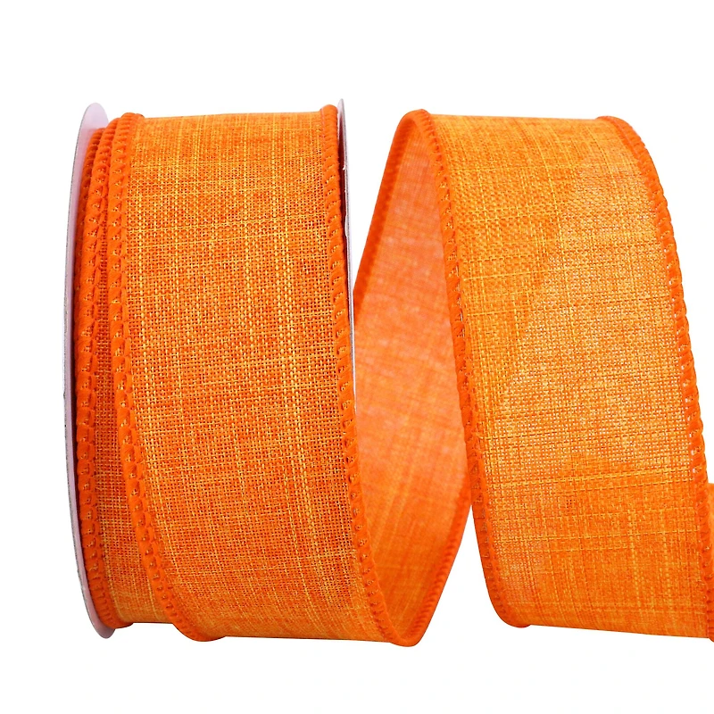JAM Paper 1.5" Faux Linen Wired Everyday Ribbon