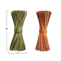 Hello Honey® 12" Green & Orange Grass Bundle Set with Braided Seagrass Ties