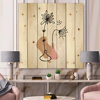 Designart - Abstract Flowers On Minimal Shapes III