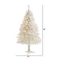 4ft. Pre-Lit White Artificial Christmas Tree, Clear LED Lights