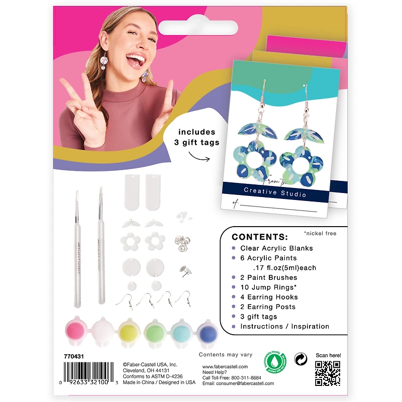 Faber-Castell® Painted Acrylic Earrings