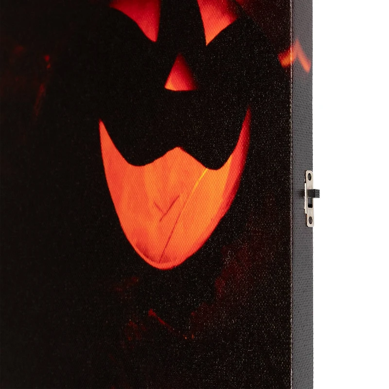 LED Lighted Silly & Spooky Jack-O-Lanterns Halloween Canvas Wall Art