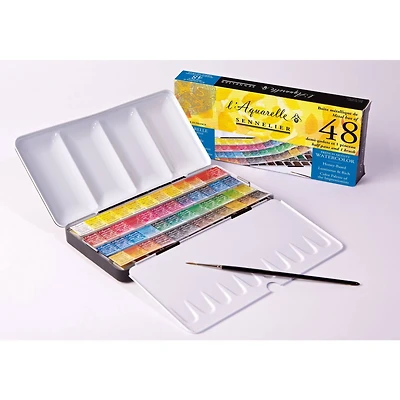 Sennelier 48-Color Watercolor Half-Pan Tin Set