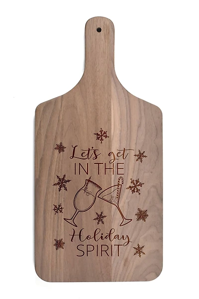 17" In the Holiday Spirit Walnut Paddle Cutting Board