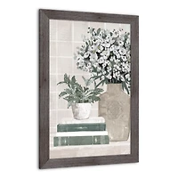 Soft Teal Books Framed Print Wall Hanging