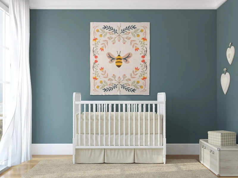 Hello Honey® Cotton Knit Baby Blanket with Bee Pattern