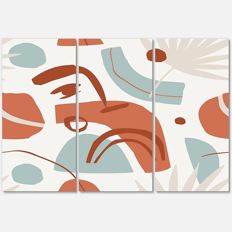 Designart - Geometrical Shapes With Tropical Palm Leaves