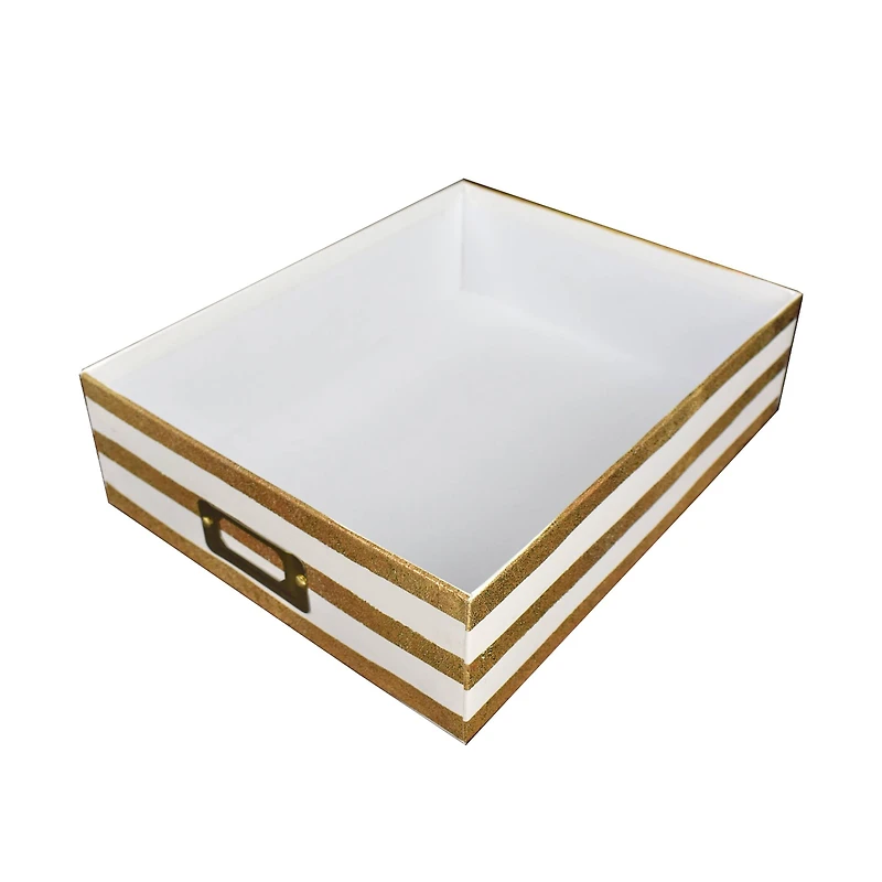 White & Gold Document Box by Ashland