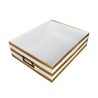 White & Gold Document Box by Ashland
