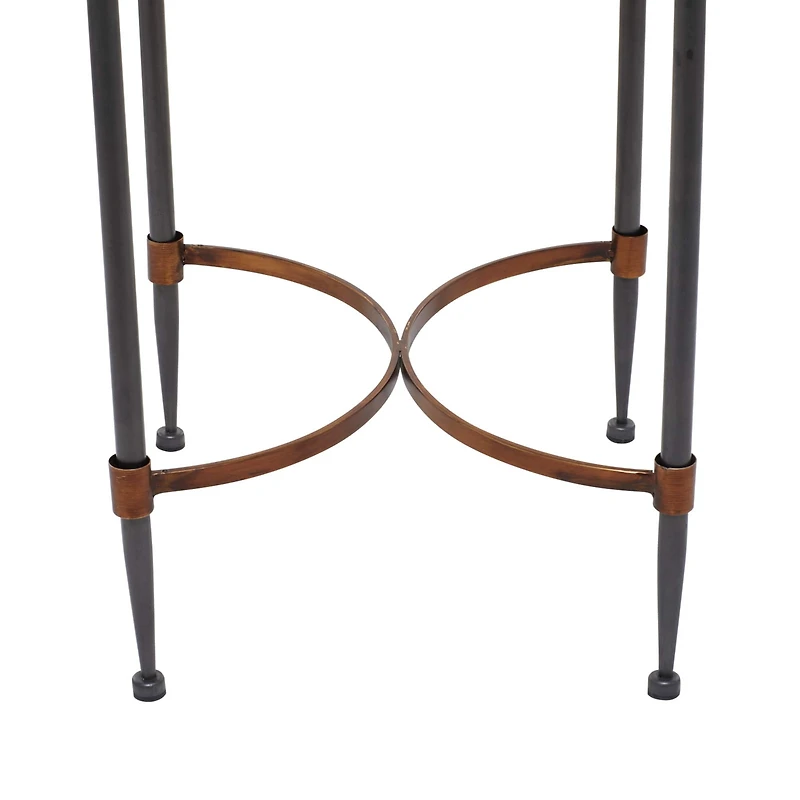 25" Black Iron Traditional Accent Table