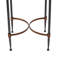 25" Black Iron Traditional Accent Table